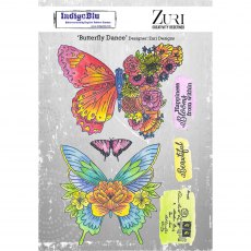 IndigoBlu A5 Rubber Mounted Stamp Butterfly Dance | Set of 6