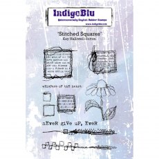 IndigoBlu A6 Rubber Mounted Stamp Stitched Squares | Set of 10