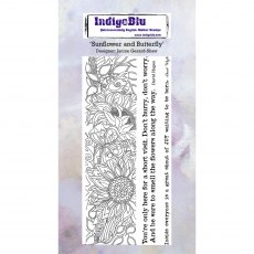 IndigoBlu DL Rubber Mounted Stamp Sunflower and Butterfly | Set of 3