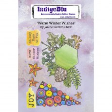 IndigoBlu A6 Rubber Mounted Stamp Warm Winter Wishes | Set of 8