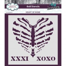 Creative Expressions Stencils By Andy Skinner Heart Of Bone | 8 x 8 inch
