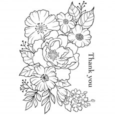 Woodware Clear Stamps Floral Thank You | Set of 2