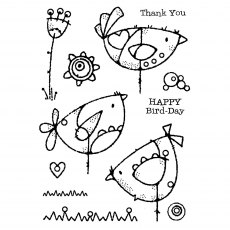 Woodware Clear Stamps It's A Bird-Day | Set of 12