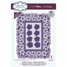 Sue Wilson Craft Dies Frames & Tags Collection Floral Rectangle | Set of 5