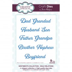 Jamie Rodgers Craft Die Sentiments Collection Male Relations | Set of 9