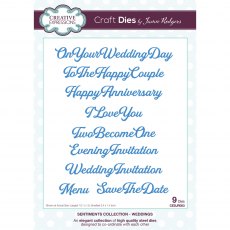 Jamie Rodgers Craft Die Sentiments Collection Weddings | Set of 9