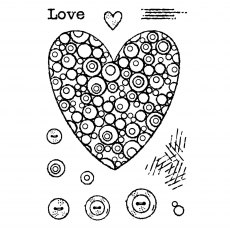 Woodware Clear Stamps Bubble Heart | Set of 12