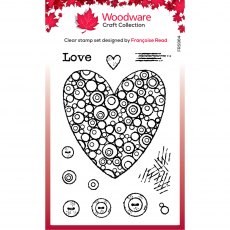Woodware Clear Stamps Bubble Heart | Set of 12