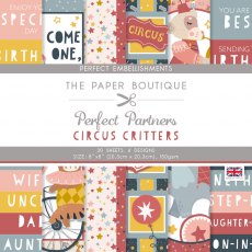 The Paper Boutique Perfect Partners Circus Critters 8 x 8 inch Embellishments Pad | 30 sheets