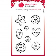 Woodware Clear Stamps Buttons  | Set of 8