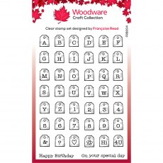 Woodware Clear Stamps Mini Tag Alphabet | Set of 44