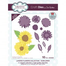 Sue Wilson Craft Dies Layered Flowers Collection Sunflower | Set of 10