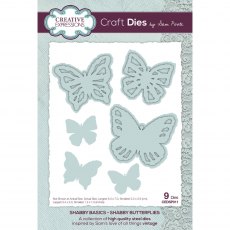 Creative Expressions Sam Poole Craft Die Shabby Basics Shabby Butterflies | Set of 9