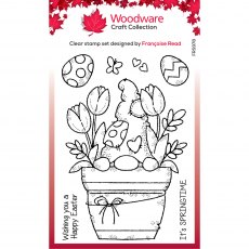 Woodware Clear Stamps Flower Pot Gnome | Set of 7