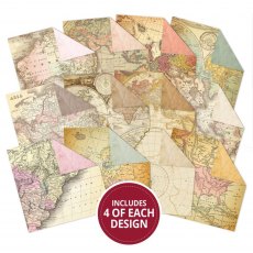 Hunkydory Duo Design 8 x 8 inch Paper Pad Vintage Maps & Aged Paper | 48 sheets