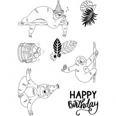 Creative Expressions Designer Boutique Clear Stamps Happy Sloth Day | Set of 7