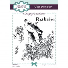 Creative Expressions Designer Boutique Clear Stamps Floral Wishes | Set of 3