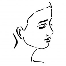 Jane Davenport Stencil Head Turn - Looking Down | 6 x 6 inch