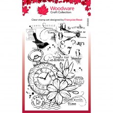 Woodware Clear Stamps Pocket Watch Garden