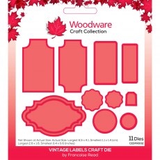 Woodware Craft Die Vintage Labels | Set of 11