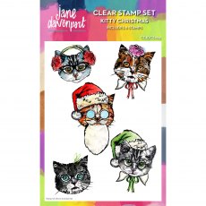 Jane Davenport Clear Stamp Kitty Christmas | Set of 8
