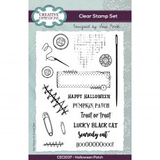 Creative Expressions Sam Poole Clear Stamp Halloween Patch | Set of 17