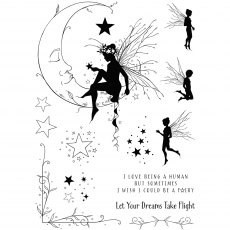 Pink Ink Designs Clear Stamp Moon Fairy | Set of 14