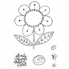 Woodware Clear Stamps Petal Doodles Pretty Place | Set of 6