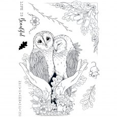 Pink Ink Designs Clear Stamp An Owl In The Hand | Set of 9