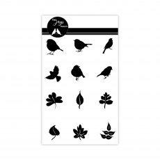 Two Jays Finger Stamps Birds & Leaves | Set of 12