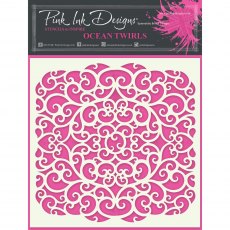 Pink Ink Designs Stencil Ocean Twirls | 7 x 7 inch