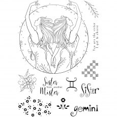 Pink Ink Designs Clear Stamp Gemini Sisters | Set of 12