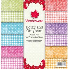 Woodware Francoise Read 8 x 8 inch Paper Pad Dotty And Gingham | 24 Sheets