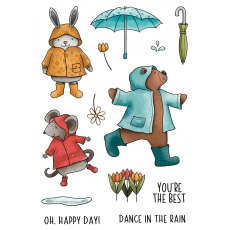 Creative Expressions Jane's Doodles Clear Stamps Dancing In The Rain | Set of 13