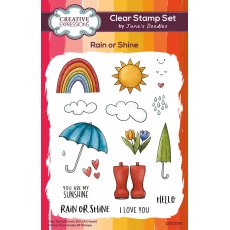 Creative Expressions Jane's Doodles Clear Stamps Rain or Shine | Set of 18
