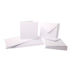 Craft UK 5 x 5 inch White Cards and Envelopes | Pack of 50