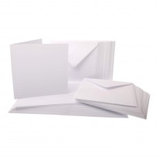 Craft UK 6 x 6 inch White Cards and Envelopes | Pack of 50