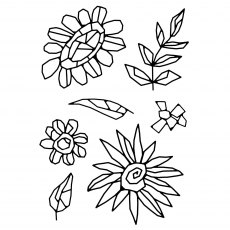 Woodware Clear Stamps Mosaic Flower | Set of 7