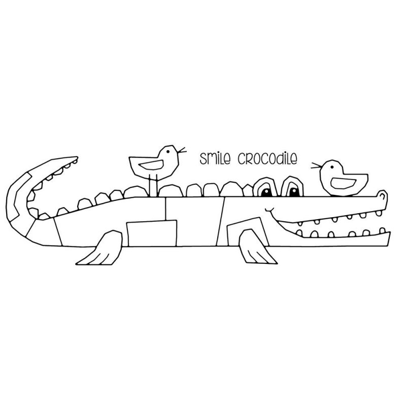 Woodware Woodware Clear Stamps Smile Crocodile | Set of 2