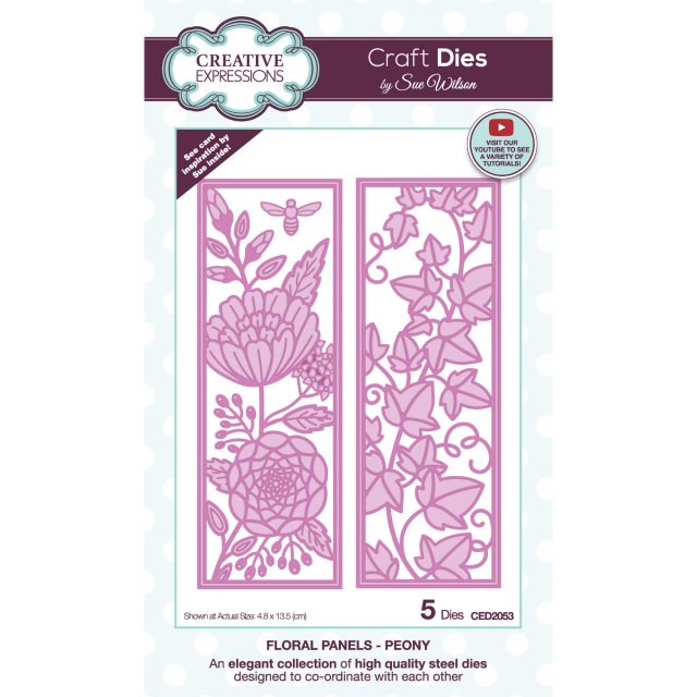 Sue Wilson Sue Wilson Craft Dies Floral Panels Collection Peony | Set of 5