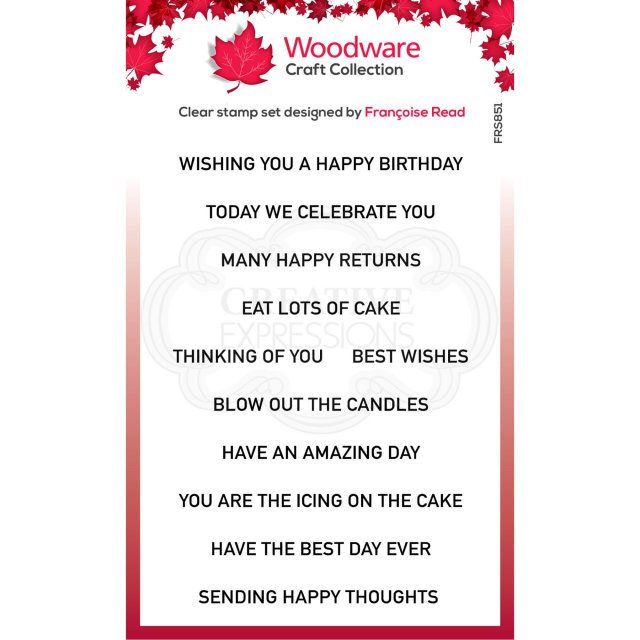 Woodware Woodware Clear Stamps Birthday Strips | Set of 11