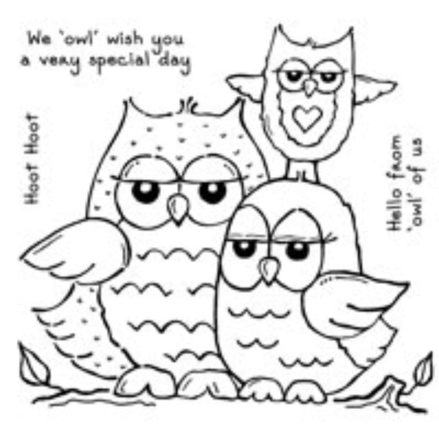 Woodware Woodware Clear Stamps Owl Family | Set of 4