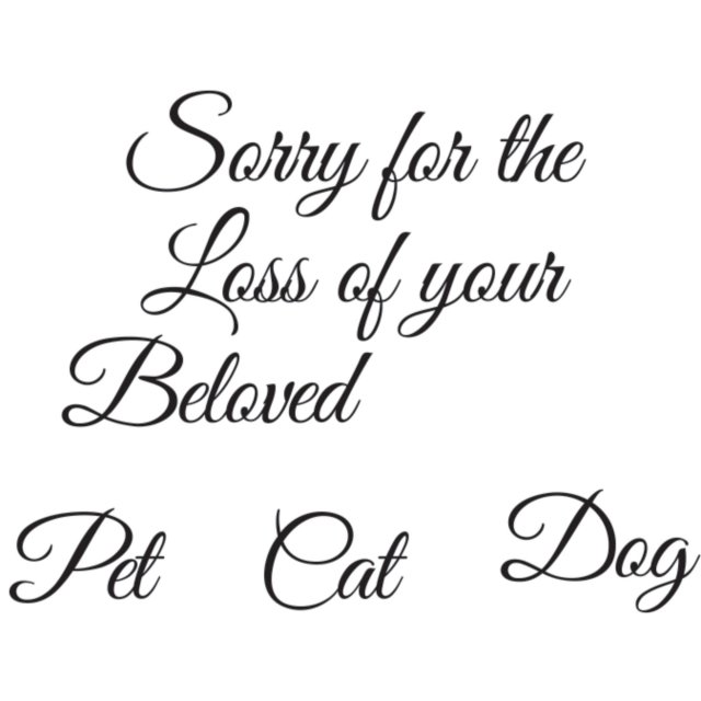 Woodware Woodware Clear Stamps Just Words Sorry For The Loss Of Your Beloved | Set of 4