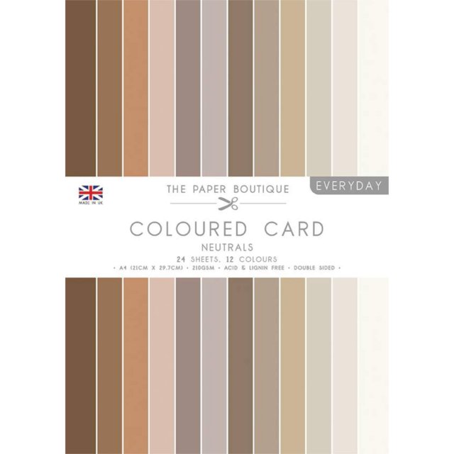 The Paper Boutique The Paper Boutique Everyday A4 Coloured Card Neutrals | 24 sheets