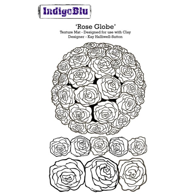 IndigoBlu Stamps IndigoBlu A6 Rubber Mounted Stamp Rose Globe | Set of 3