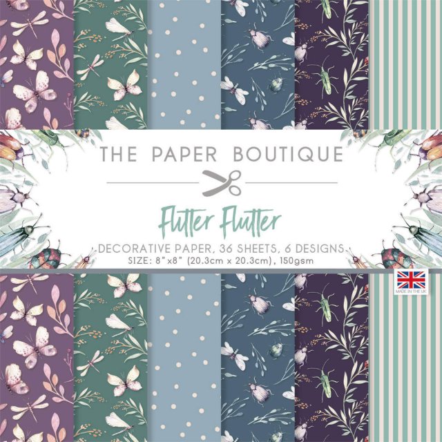 The Paper Boutique The Paper Boutique Flitter Flutter 8 x 8 inch Paper Pad | 36 sheets