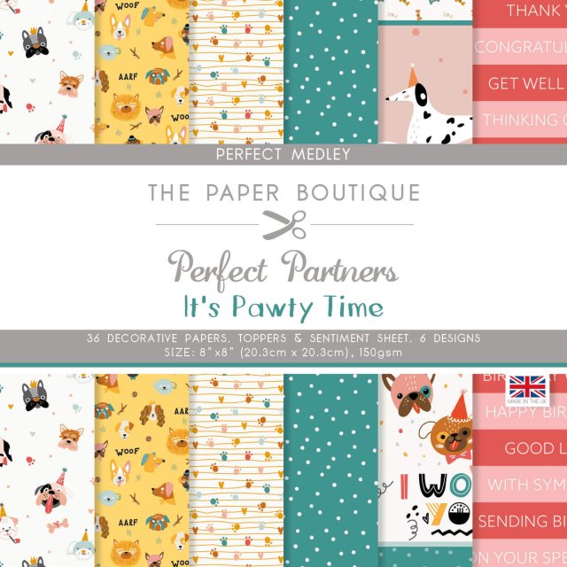 The Paper Boutique The Paper Boutique Perfect Partners It's Pawty Time 8 x 8 inch Perfect Medley | 36 sheets