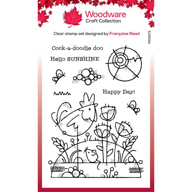 Woodware Woodware Clear Stamps Rooster Meadow | Set of 9