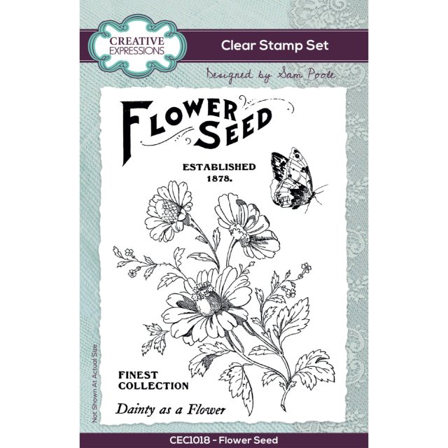 Sam Poole Creative Expressions Sam Poole Clear Stamp Set Flower Seed | Set of 6