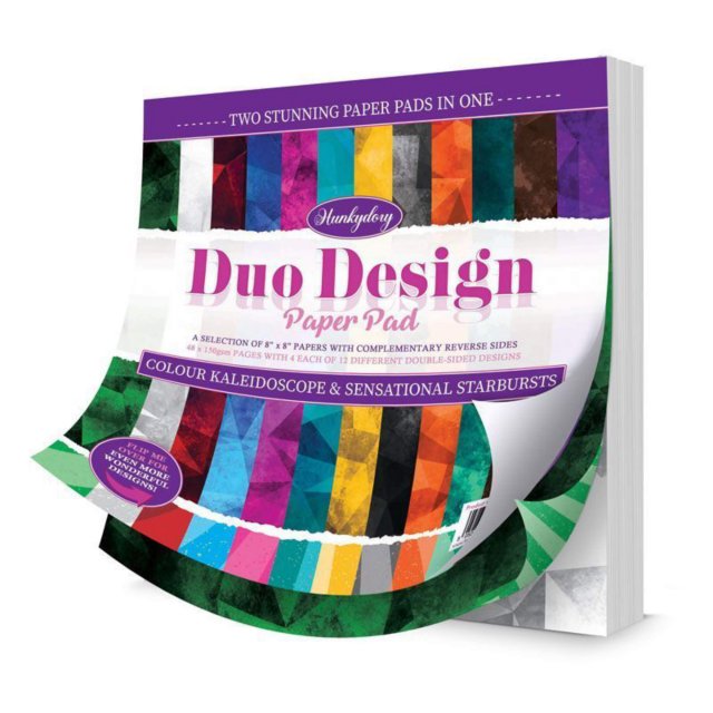 Duo Design Paper Pads Hunkydory Duo Design 8 x 8 inch Paper Pad Colour Kaleidoscope & Sensational Starbursts | 48 sheets
